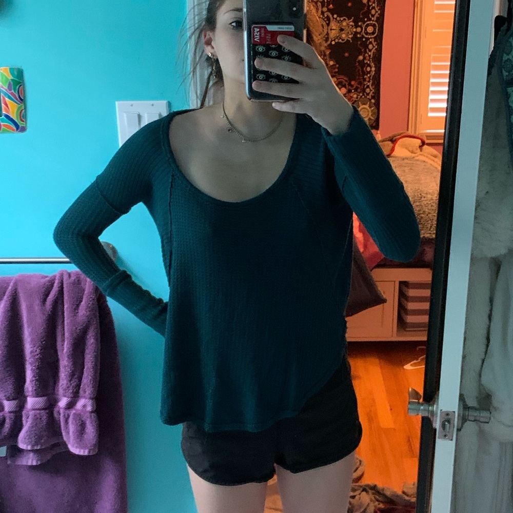 turquoise sweater